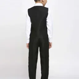 Kids Island Boys Black & White Self Full Sleeves Suit Set image 5