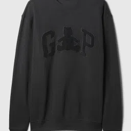 GAP Black Regular Fit Embroidery Sweatshirt image 5