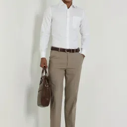 Allen Solly Brown Regular Fit Trousers image 5