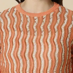 Allen Solly Orange Self Design Top image 5