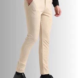 Moda Rapido Men Self Design Low-Rise Regular Fit Trousers image 2