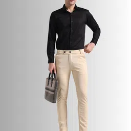 Moda Rapido Men Self Design Low-Rise Regular Fit Trousers image 5