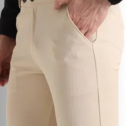 Moda Rapido Men Self Design Low-Rise Regular Fit Trousers image 3