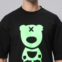 Griffel Black Cotton Loose Fit Printed Co-Ord Set image 5