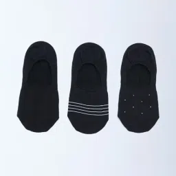 WES Lounge by Westside Black Printed Cotton-Blend Socks - Pack of 3 image 2