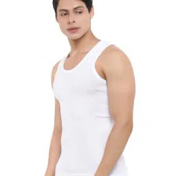 Dollar Bigboss White Cotton Regular Fit Derby Vests (Pack Of 3) image 4