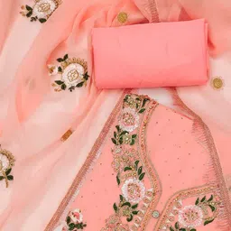 KALINI Embroidered Unstitched Dress Material image 4