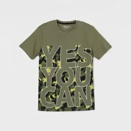 Fame Forever by Lifestyle Boys Olive Cotton Graphic T-Shirt-picture-37