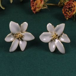 VAGHBHATT Gold-Plated Artificial Beads Beaded Floral Shaped Studs-picture-37