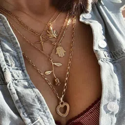 Arzonai Gold-Toned Stainless Steel Necklace-picture-32