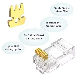 FEDUS RJ45 Crimping Plug Male to Male Flat (Pack of 50 Pcs) image 5
