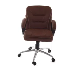 Da URBAN Kenzo Tan Mid Back Revolving Leatherette Ergonomic Home & Office  Executive Chair-picture-10