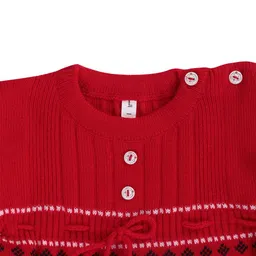 Anixa Girls Fair Isle Printed Woollen Pullover image 3