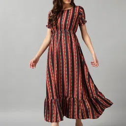 Femvy Women Ethnic Motifs Printed Gathered or Pleated Tiered Fit & Flare Maxi Dress-picture-19