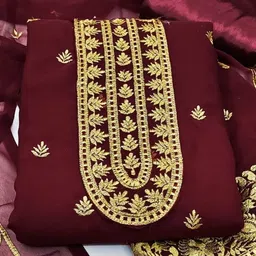 Rangtulika Ethnics Embroidered Unstitched Dress Material image 3