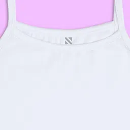 NUSYL Cotton Lycra Pack Of 2 Sleeveless Solid Camisoles - White image 5