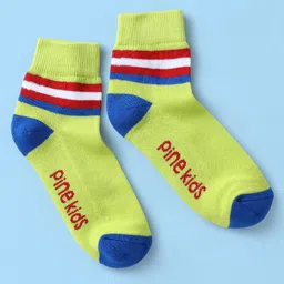 Pine Kids Knit Ankle Length Silvadur Antimicrobial Socks with Stripe Design Pack of 5 - Multicolor image 5
