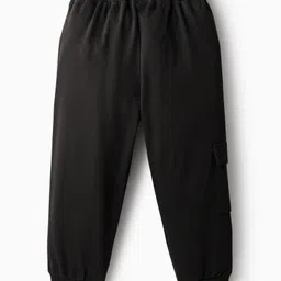 OLLINGTON ST. Cotton Full Sleeves Text Printed Hooded Sweatshirt & Knit Joggers Set -Purple & Black image 5