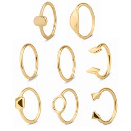 Accessorize London Women's Gold Geometric Stacking Rings - Set of 8 image 5