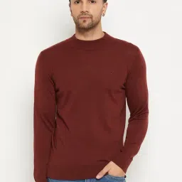 98 Degree North Maroon Wool Blend Regular Fit Sweaters-picture-13