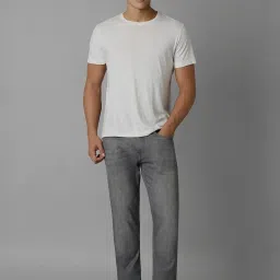Louis Philippe Grey Cotton Regular Fit Jeans image 5