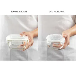 Borosil Alfa Glass Lunch Box Set of 4 (Green, 320 ml) image 5