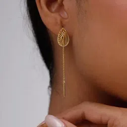 Mia by Tanishq 14k (585) Yellow Gold Earrings for Women image 2