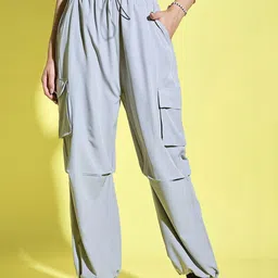 BUY NEW TREND Women Relaxed Loose Fit High-Rise Easy Wash Cargos Trousers-picture-42