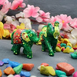 Aura 3 Pcs Green Birds & Animals Figurine Showpiece image 4