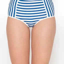 Clovia White & Blue Striped Hipster Panty-picture-28