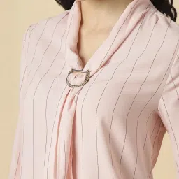 Allen Solly Pink Regular Fit Striped Top image 5