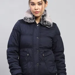 Monte Carlo Women Mock Collar Solid Casual Puffer Jacket-picture-23