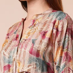 Globus Multicolor Cotton Floral Print Shirt Dress image 5