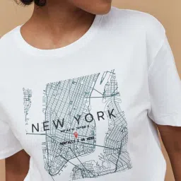 Fame Forever by Lifestyle White Cotton Printed T-Shirt image 5