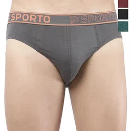 Sporto by Macho Pack Of 4 Combed Cotton Low-Rise Briefs-picture-36