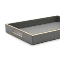 Pure Home and Living Grey Leather Solid Tray image 5