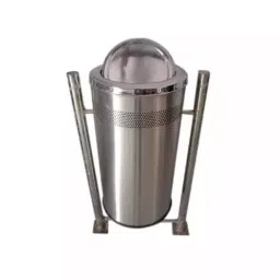 Grassland Open Top Dustbin Stainless Steel Silver 12x28 inch 50 L, GSS1147-picture-26