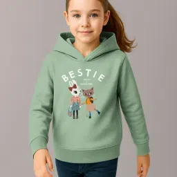 HELLCAT Girls Sea Green & Yellow Printed Hoodie - Pack of 2 image 3