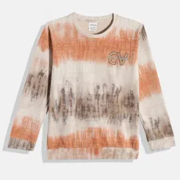 Cavio Boys Orange Over Dyed Sweatshirt-image-56