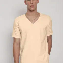 SHOWOFFFF Cream Cotton Regular Fit T-Shirt-image-25