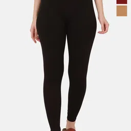 VANSIRI Pack Of 3 Pure Cotton Slim-Fit Ankle-Length Leggings-picture-18