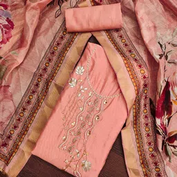 SAINOOR Embroidered Semi-Stitched Dress Material-picture-38