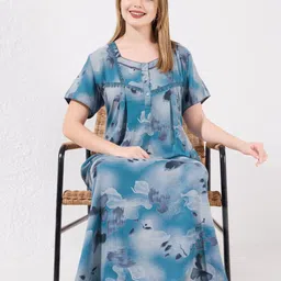 TRUNDZ Abstract Printed Maxi Nightdress-image-94