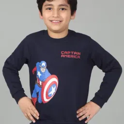 Cantabil Boy's Blue Printed Round Neck Full Sleeves Casual Sweatshirt-picture-20