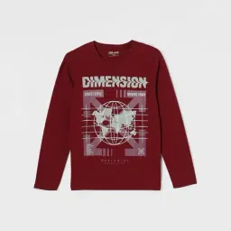 Fame Forever by Lifestyle Boys Wine Cotton Graphic T-Shirt-image-35