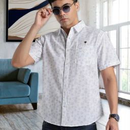 Kuons Avenue Maple Sky Linen Cotton Printed Shirt-picture-29
