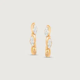Mia by Tanishq 14k (585) Diamond Yellow Gold Earrings for Women image 3
