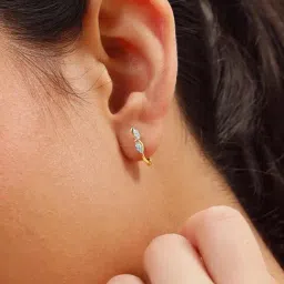 Mia by Tanishq 14k (585) Diamond Yellow Gold Earrings for Women image 2