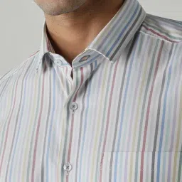 Reid & Taylor Multicolor Cotton Regular Fit Striped Shirt image 5