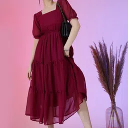 Krunal Raiyani Women Georgette Fit & Flare Maxi Dress-image-60